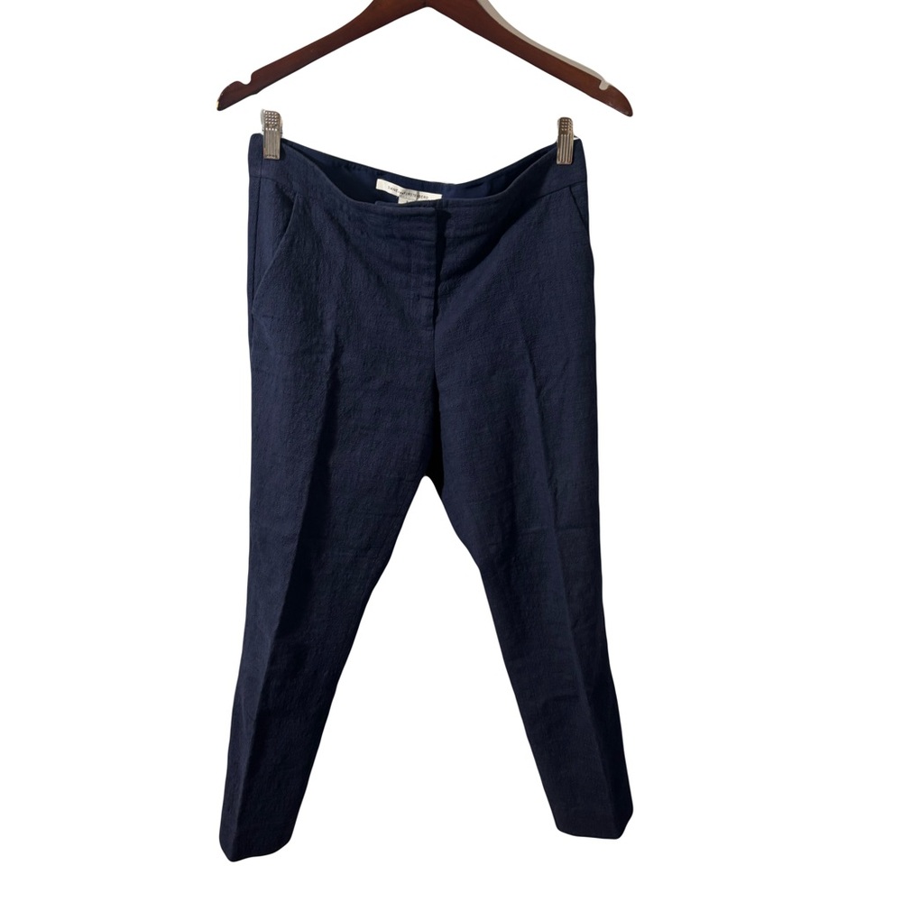 Diane von Furstenberg Pants Womens Blue Size 8 Capri Gennifer Textured